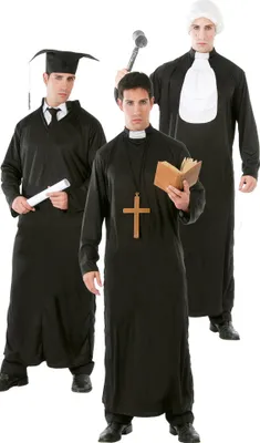 Produktbild von Absolventen Priester Feier Gewand Zeremonie Kleidung Kostüm Abschluss Hut Religion Sommer Event Abend, Größe: 52 - 54 (L) Farbe: Schwarz