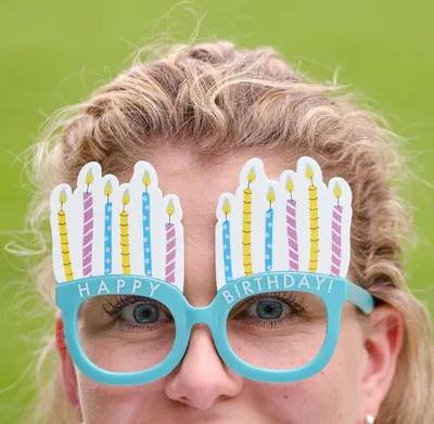Produktbild von Partybrille Happy Birthday blau