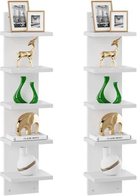 Image de Azomor : étagère murale suspendue élégante à cinq niveaux pour un rangement polyvalent