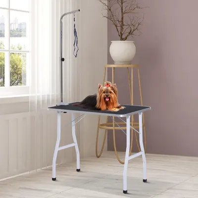 Image de Table de toilettage pour chiens 5663-0157, avec sangles, hauteur réglable, noir, 91,5 x 61,5 x 76 cm - B
