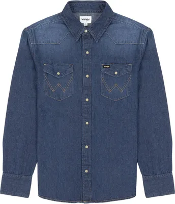 Produktbild von WRANGLER | 27MW Herren-Jeanshemd, reguläre Passform, Dunkelgraublau, Größe M