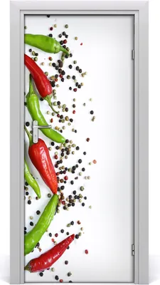 Produktbild von Tulup Türaufkleber 85x205 cm Dekorative Aufkleber Selbstklebend Wasserdichte Tapete Abnehmbar Schlafzimmer Wohnzimmer Wohnkultur - Chilischoten