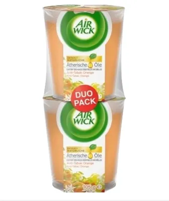 Zdjęcie produktu dla Air Wick Świeca zapachowa w szkle antytytoniowym pomarańczowa (2x105 g), 2 sztuki  (PRODUKT Z NIEMIEC)