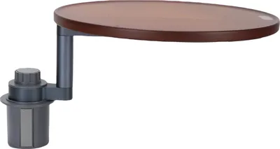 Image de Plateau porte-gobelets rotatif pour voiture 360�� Ajustable Table porte-gobelets multifonctionnelle en bois pour ordinateur PC 5KG Roulement Couleur foncée