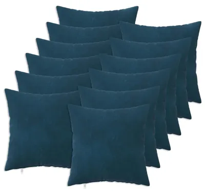 Imagen del producto de vidaXL, funda de cojín, 12 unidades, color azul, 50 x 50 cm, terciopelo