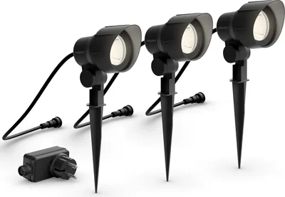 Produktbild von GardenLink Starter-Set Strahler Warmweiß 600 lm 3er-Pack Schwarz