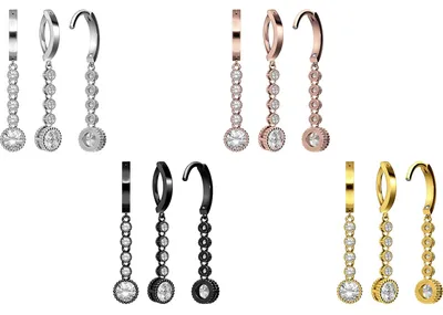 Produktbild von Ohrpiercing, Nasenpiercing, Septum Piercing Titan Bauchnabelclicker BOGEN + 5 KRISTALLE