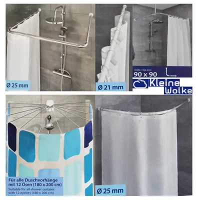 Produktbild von Kleine Wolke Universal-Duschvorhangstange 3 Größen Weiß