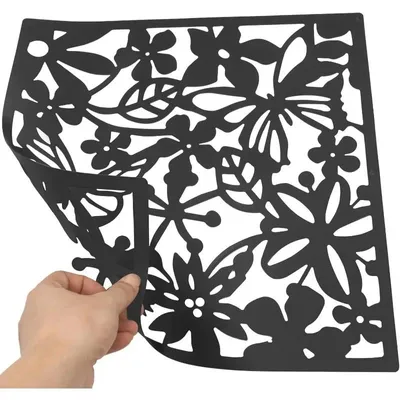 Immagine prodotto di Pannello divisorio sospeso - 12 pannelli - motivo a farfalle - in PP - per garantire la privacy - decorativo - nero