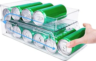 Produktbild von Getränkedosenorganizer mit automatischem Rolsystem - stapelbar für Erfrischungsgetränke und Bier