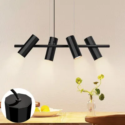 Produktbild von ZMH Pendelleuchte Schwarz Metall 3 Ecikg Flammig Hängelampe Pendellampe GU10 Modern Hängeleuchte für Wohnzimmer Esszimmer Küche Schlafzimmer