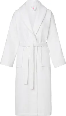 Image de Peignoir en éponge pour femme Ladeheid, 100 % coton piqué gaufré LA40-227 (Blanc (P01), S)