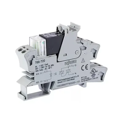 Image de Module de relais statique WAGO ; tension nominale d'entrée 24 V CC ; plage de tension de sortie 24 … 240 V CA ; gris 788-720