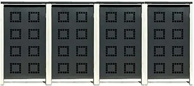 Produktbild von 4 Tailor Mülltonnenboxen Basic für 240 Liter Tonne /Stanzung 5 /Anthrazit / Grau