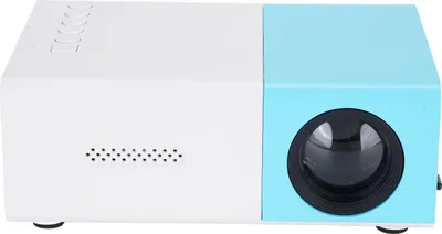 Image de Petit projecteur 1080P LED portable ajustable pour téléphone ordinateur portable cinéma extérieur home cinéma clé USB bleu blanc