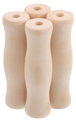 Image de Poignées pour barbecue, lot de 4 - Ustensiles de cuisine en bois - Accessoires pour barbecue - Poignées antidérapantes - Résistantes à la chaleur - 11x3x3 cm