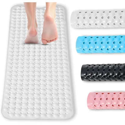 Productafbeelding van Antislip badmat, 100 x 40 cm, PVC/rubber, wit