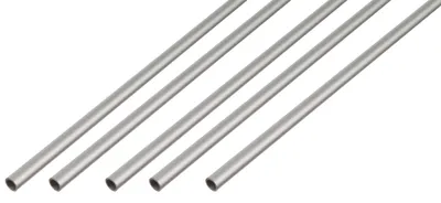 Immagine prodotto di Alberts, 5 tubi rotondi, alluminio, anodizzato argento, diametro 12 x 1 mm, lunghezza 2 metri