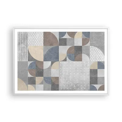 Produktbild von Gerahmtes Poster - Weißer Rahmen - Geometrie Kunst Stein - 100x70 cm - Wand Bild - Wanddeko - Wandbilder - Kunstposter - Wandposter - Bilderrahmen - Bilder - Kunstdruck - P2WAA100x70-4621