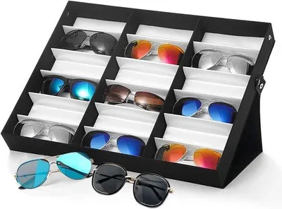Obrázek produktu pro Multifunkční skleněný box - 18 přihrádek - uložení slunečních brýlí a šperků