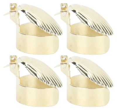 Produktbild von Automatischer Kerzenlöscher - 4-teiliges Set mit Metallschalenmuster - Zur sicheren Kerzenlöschung - Gold