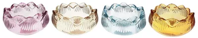 Image de Ensemble de 4 bougeoirs en verre en forme de tulipes