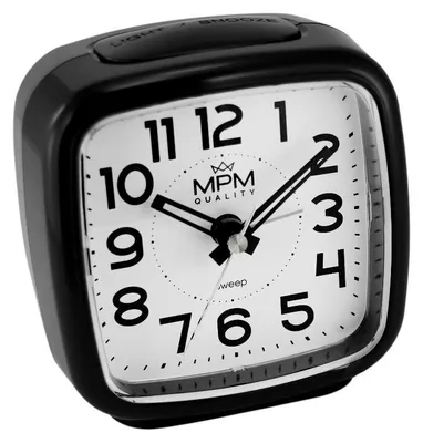 Produktbild von MPM-Quality Wecker eckig 80 mm Kunststoff Schwarz