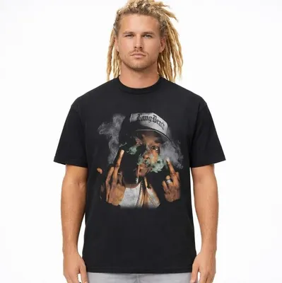 Image de T-shirt pour homme Mr. Tee Snoop Dogg « Don't Blaze It Up » - T-shirt vintage oversize noir - XXL