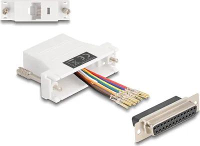 Image de DELOCK D-Sub 25 Pin Buchse zu RJ45 Buchse Montagesatz weiß