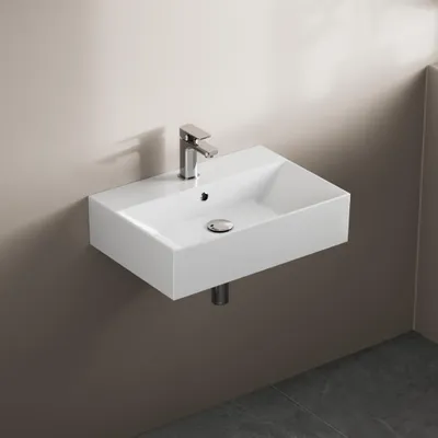 Produktbild von Aqua Bagno Keramik Waschtisch Waschbecken 60cm Möbel- sowie als Aufsatzwaschtisch