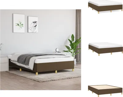 Obrázek produktu pro vidaXL Rám postele tmavě hnědý 140x190 cm látka - Postele a rámy postelí