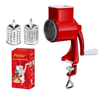 Produktbild von Manuelle Nuss- und Getreidemühle mit Kurbel, rutschfester Boden, ergonomischer Griff, für Nüsse, Körner, Käse, Schokolade und Gemüse