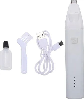 Produktbild von Kabelloser Tierhaarschneider, wiederaufladbar, LED-Licht, hocheffizient, tragbarer Tierhaarschneider, weiß