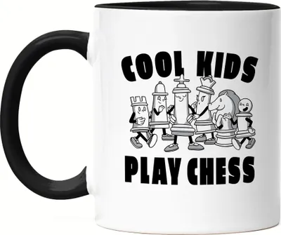 Produktbild von Cool Kids Play Chess Tasse Schwarz Schachspieler Schachbrett Chess Geschenkidee Für Schachfans