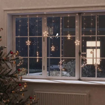 Zdjęcie produktu dla Lampki choinkowe The Living Store gwiazda i księżyc zdalnie sterowane 138 diod LED ciepły biały
