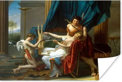 Produktbild von MuchoWow® Poster Sappho und Phaon - Gemälde von Jacques-Louis David 40x30 cm - Plakate für die Wände - Poster Wohnzimmer