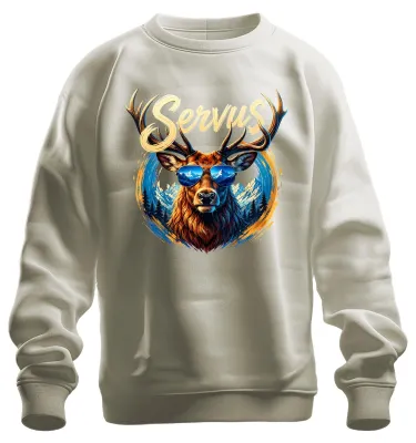 Imagen del producto de Servus Hirsch: Gafas de sol, montañas, Alpes, Baviera, pantalones de cuero, sudadera, jersey, naturaleza, talla 3XL