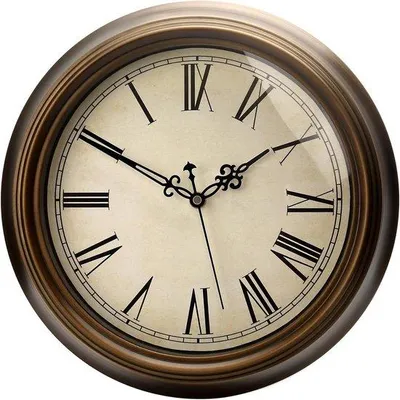 Immagine prodotto di Orologio da parete retrò dal design classico, diametro 33 cm, numeri romani, alimentato a batteria, Ø 33 cm, lancette grandi, orologio per soggiorno e camera da letto
