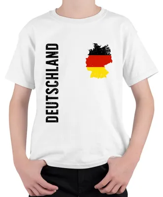 Produktbild von Deutschland Flagge Fußball Fan DE Trikot Weltmeisterschaft WM Kinder T-Shirt, Weiß, 104