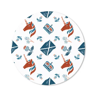 Produktbild von MuchoWow® Mauspad Mousepad Schottland - Muster - Einhorn 50x50 cm - Mousepads - Maus Mat - Pad - Mausunterlage - Vinyl