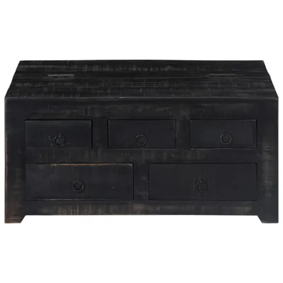 Zdjęcie produktu dla vidaXL Stolik kawowy czarny 65x65x30 cm lite drewno mango