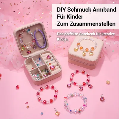 Produktbild von Heikoeco® DIY-Armbänder Handgefertigte Kinderperlen-Set mit Kristallarmbändern