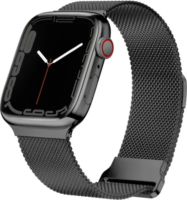 Produktbild von Strap-it Milanaise-Armband passend für Apple Watch  Serie 1/2/3/4/5/6/7/8/9/10/11/SE - Schwarz - Größe: 38/40/41/42 mm