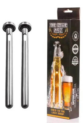 Bierkühlstäbe, 2er-Set, Edelstahl, für Flaschen, Getränke kalt halten