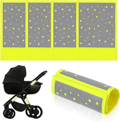 Produktbild von Reflektoren 5 Stück, neon gelb, universell für Kinderwagen, Fahrräder, Anhänger, Sicherheit verbessern
