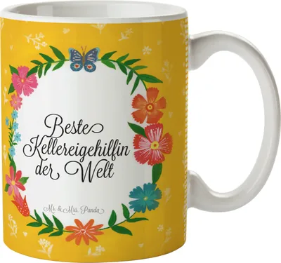 Produktbild von Mr. & Mrs. Panda Becher Kellereigehilfin - Geschenk, Bedruckte Tasse, Kaffeebecher, Beruf, Abschied, Kaffeetasse, Trinkbecher, Gratulation
