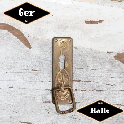 Produktbild von Schubladengriff,Serie"Halle",6er Pack|Eisen in Messing pat.|H8,5xB2,0cm