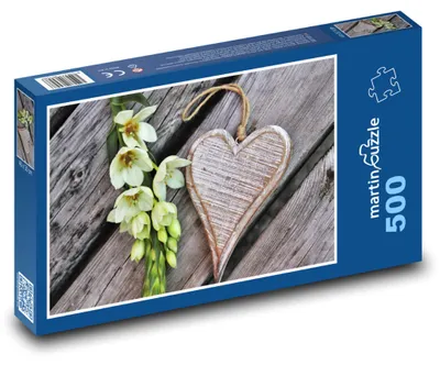 Obrázek produktu pro Puzzle 500 Srdce a bílá květina - martinpuzzle