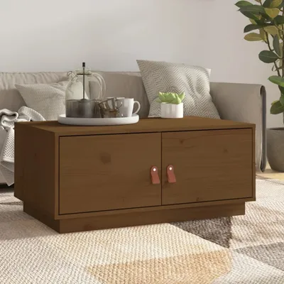 Produktbild von The Living Store Couchtisch Honigbraun 80x50x35 cm Massivholz Kiefer