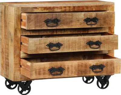 Obrázok produktu pre vidaXL Príborník s 3 zásuvkami 80x30x65 cm Hrubé masívne mangové drevo